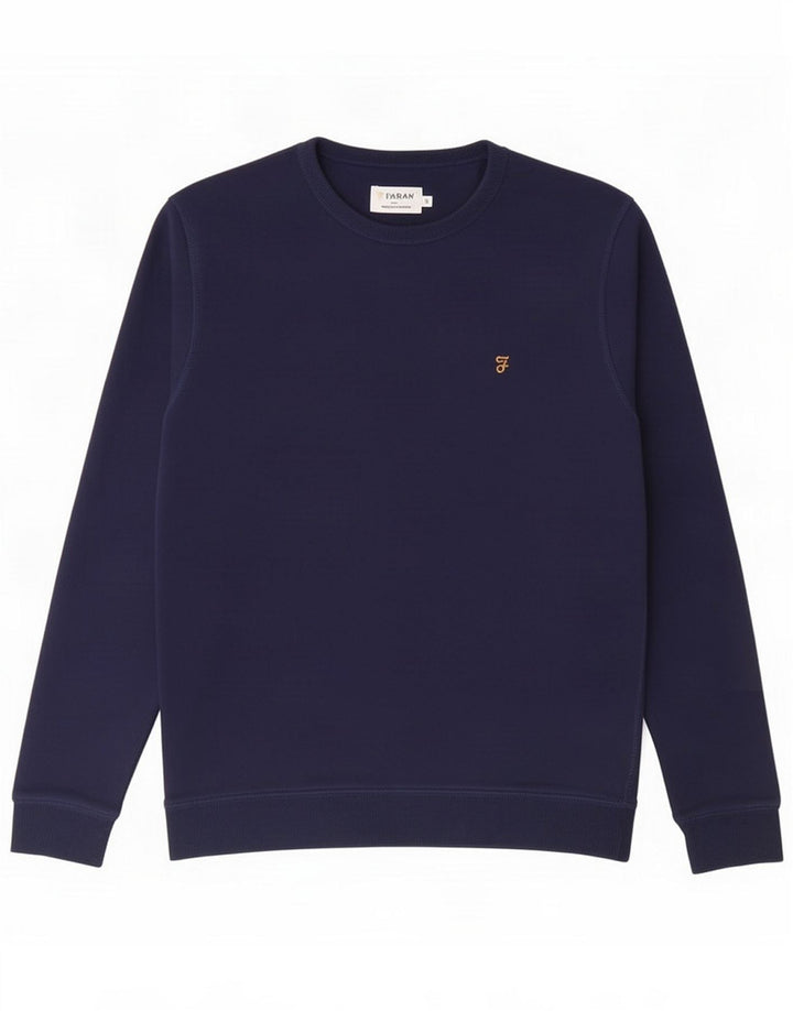 Farah Mens Sweatshirt Jumper Small Navy Blue Cotton