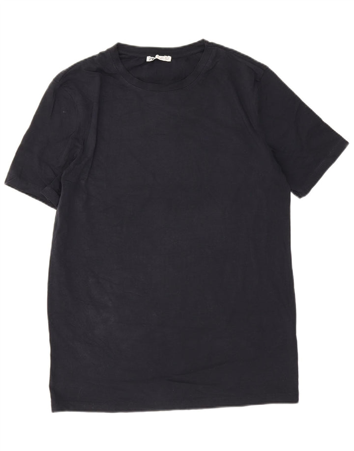 Zara Mens T-Shirt Top Large Navy Blue