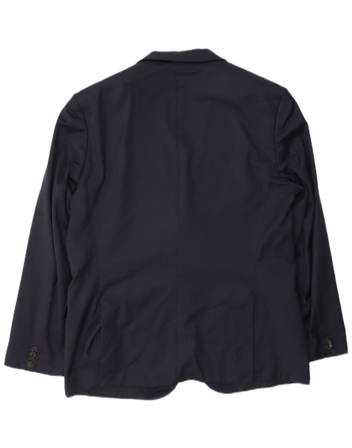 Hugo Boss Mens 2 Button Blazer Jacket EU 56 3XL Navy Blue Wool