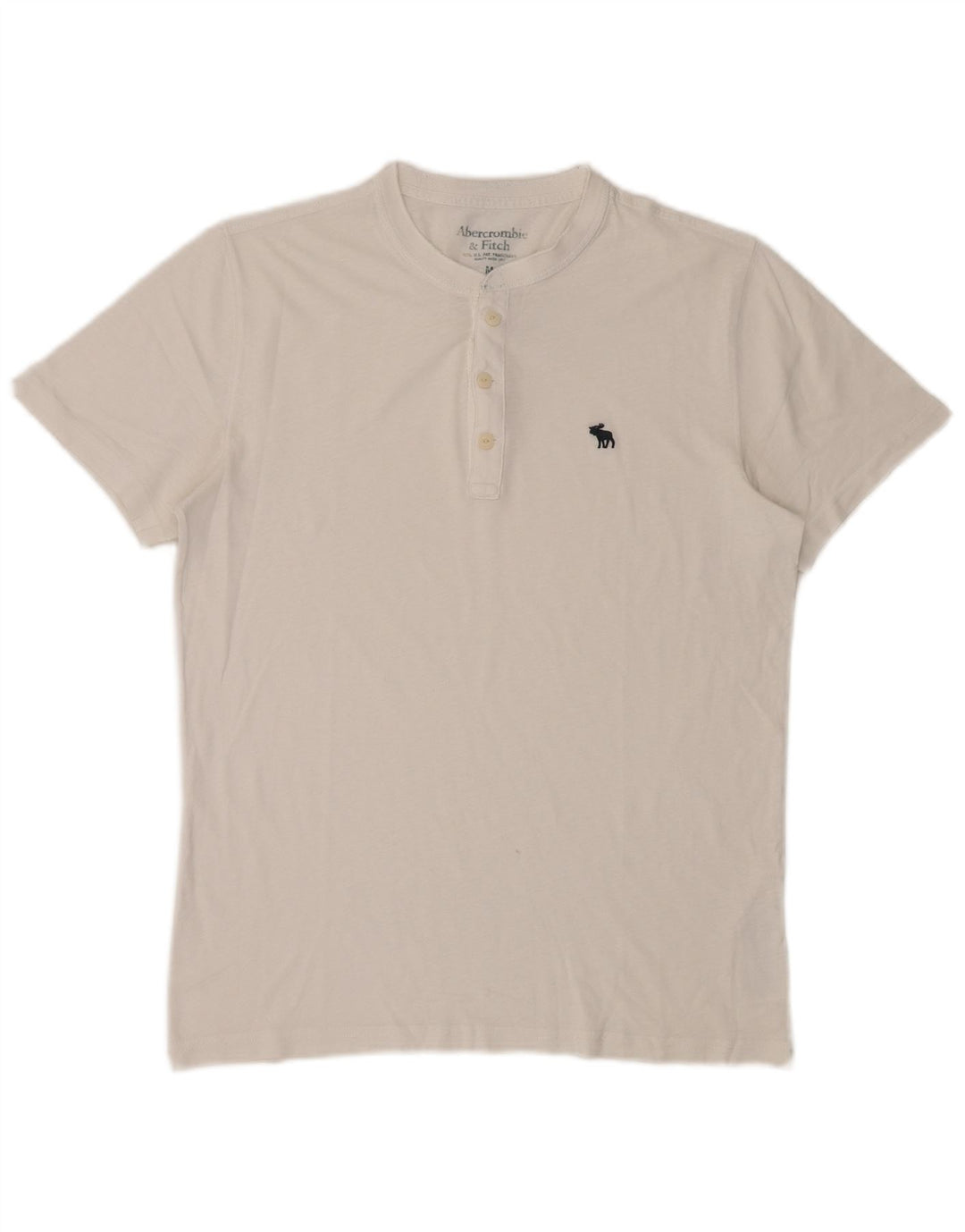 ABERCROMBIE & FITCH Mens T-Shirt Top Medium White Cotton