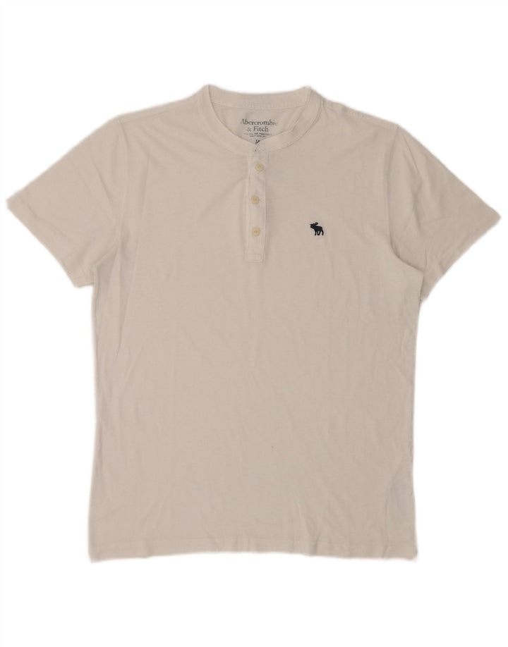 ABERCROMBIE & FITCH Mens T-Shirt Top Medium White Cotton