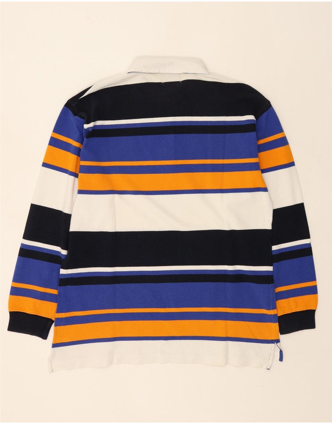 KAPPA Mens Long Sleeve Rugby Polo Shirt Large Multicoloured Striped Cotton