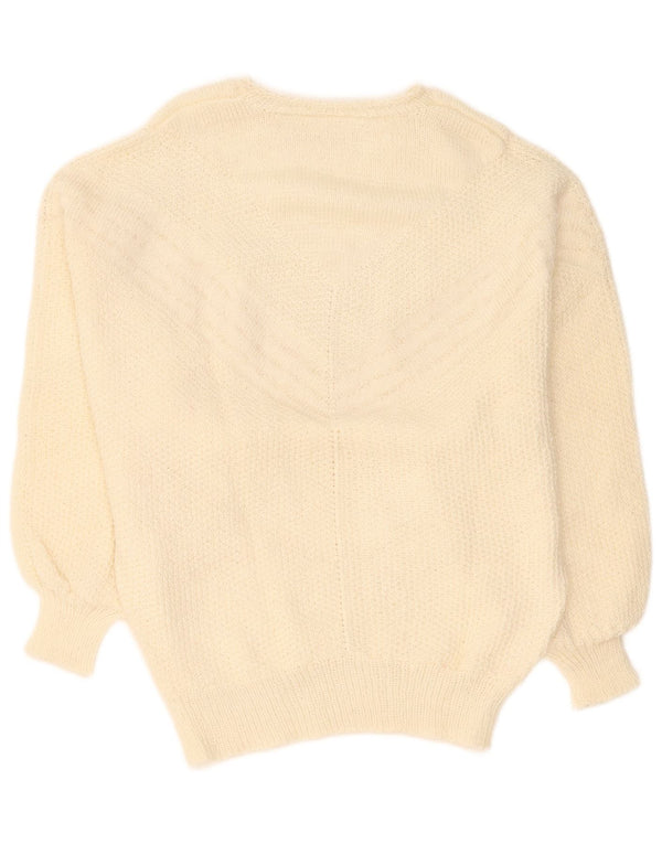 Vintage Womens Boat Neck Jumper Sweater UK 16 Large Off White