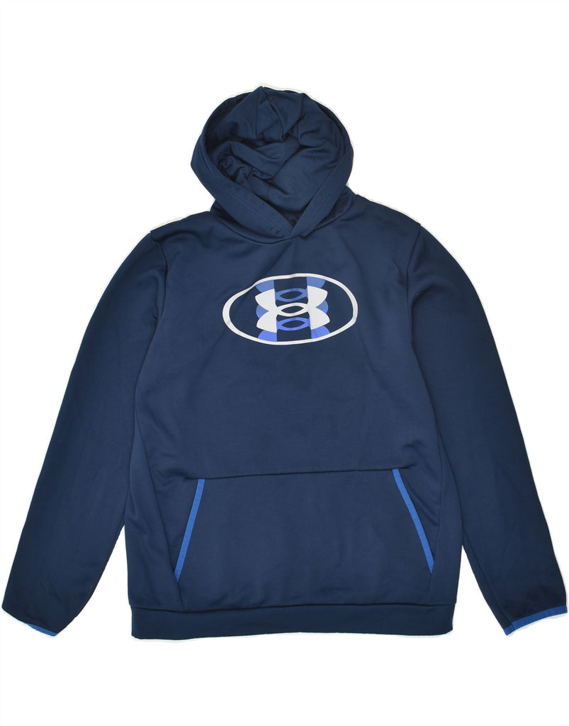 UNDER ARMOUR Boys Graphic Hoodie Jumper 15-16 Years XL  Navy Blue | Vintage Under Armour | Thrift | Second-Hand Under Armour | Used Clothing | Messina Hembry 