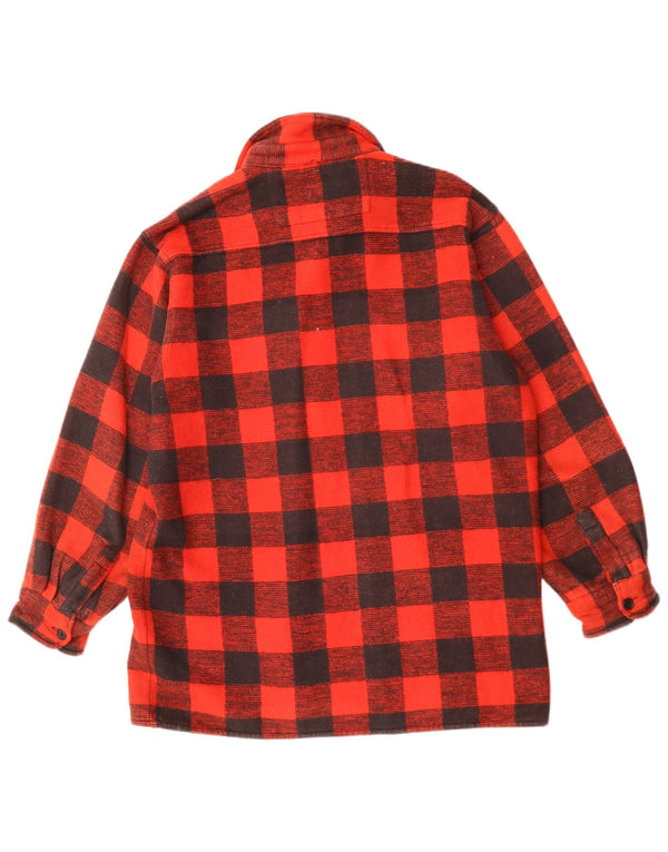 CANADIAN Mens Lumberjack Flannel Shirt Large Red Check Cotton