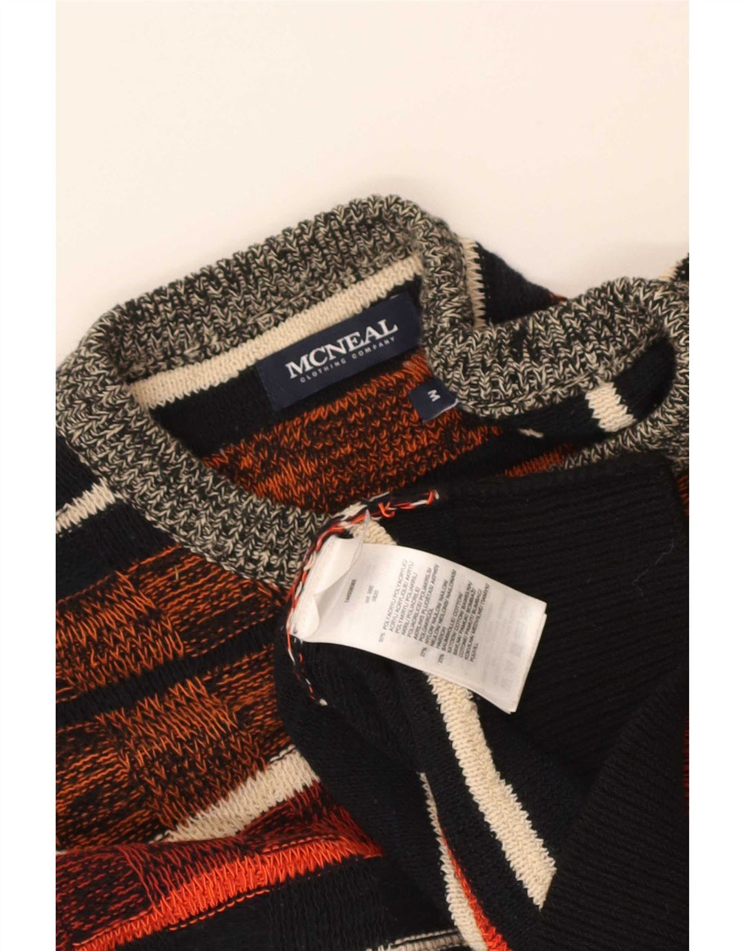 McNeal Mens Crew Neck Jumper Sweater Medium Multicoloured Striped