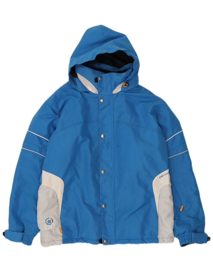 BRUGI Mens Hooded Windbreaker Jacket UK 38 Medium Blue Colourblock