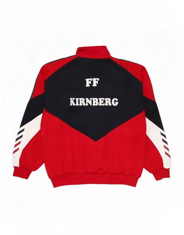Jako Mens Graphic Tracksuit Top Jacket Large Red Colourblock 90s