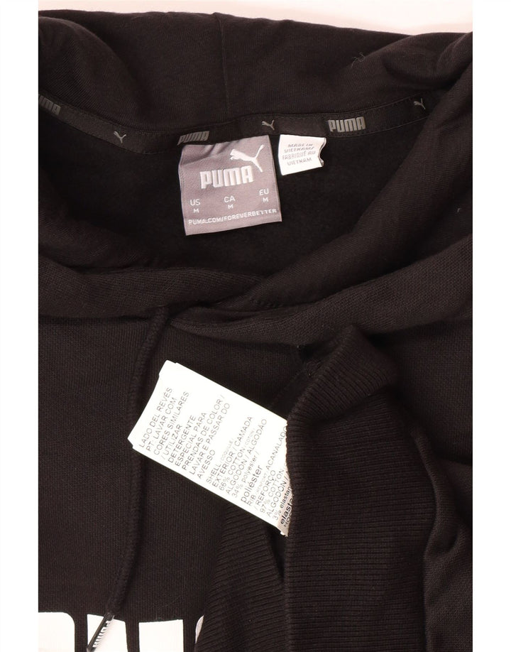 PUMA Mens Graphic Hoodie Jumper Medium Black Cotton