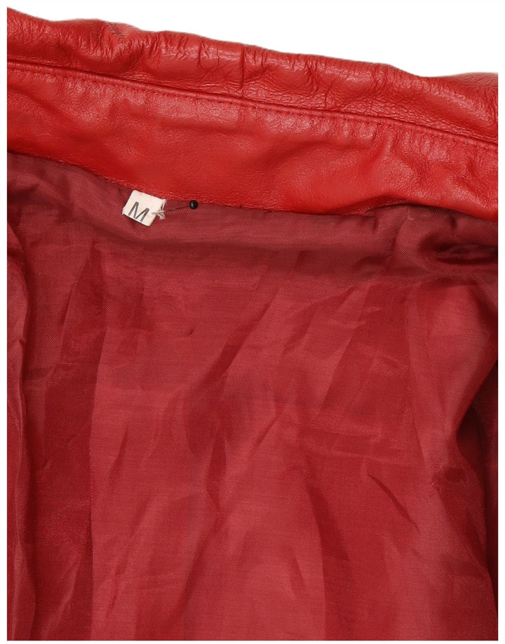 Vintage Womens Leather Jacket UK 14 Medium Red Leather