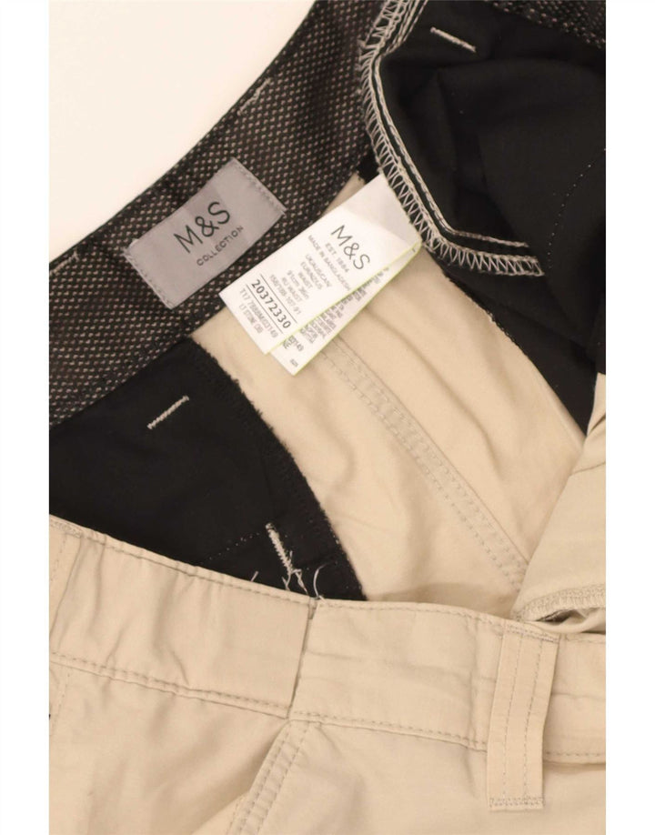 Marks & Spencer Mens Cargo Shorts W36 Large Beige Cotton