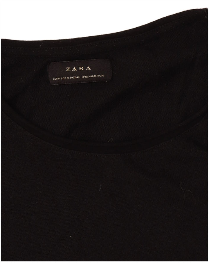 Zara Mens T-Shirt Top XL Black