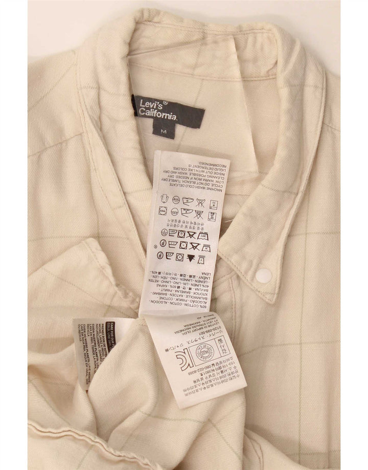 Levi's Mens Shirt Medium Beige Check Cotton