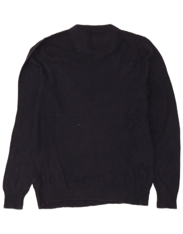 Fat Face Mens V-Neck Jumper Sweater Small Navy Blue Cotton