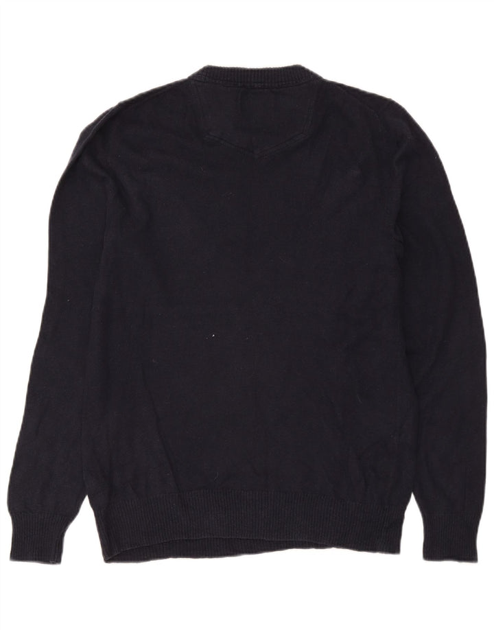 Fat Face Mens V-Neck Jumper Sweater Small Navy Blue Cotton