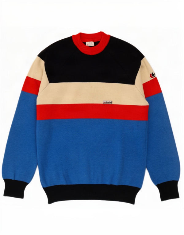 Vintage Mens Crew Neck Jumper Sweater IT 46 Small Multicoloured Colourblock