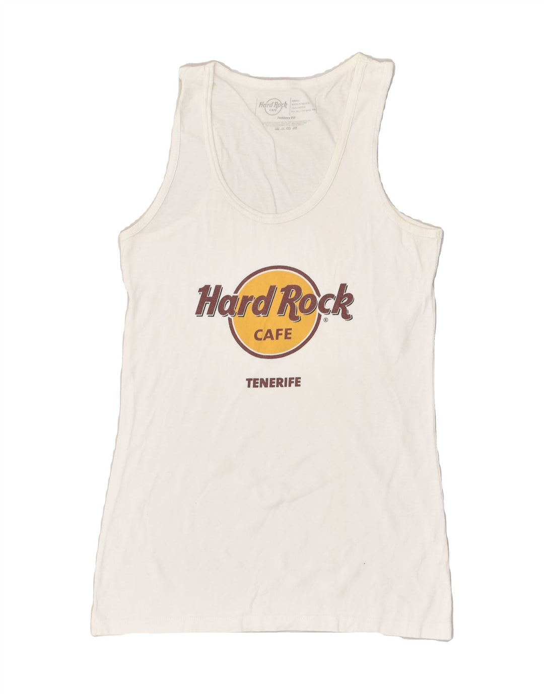 HARD ROCK CAFE Boys Tenerife Graphic Vest Top 6-7 Years Small White Cotton | Vintage Hard Rock Cafe | Thrift | Second-Hand Hard Rock Cafe | Used Clothing | Messina Hembry 