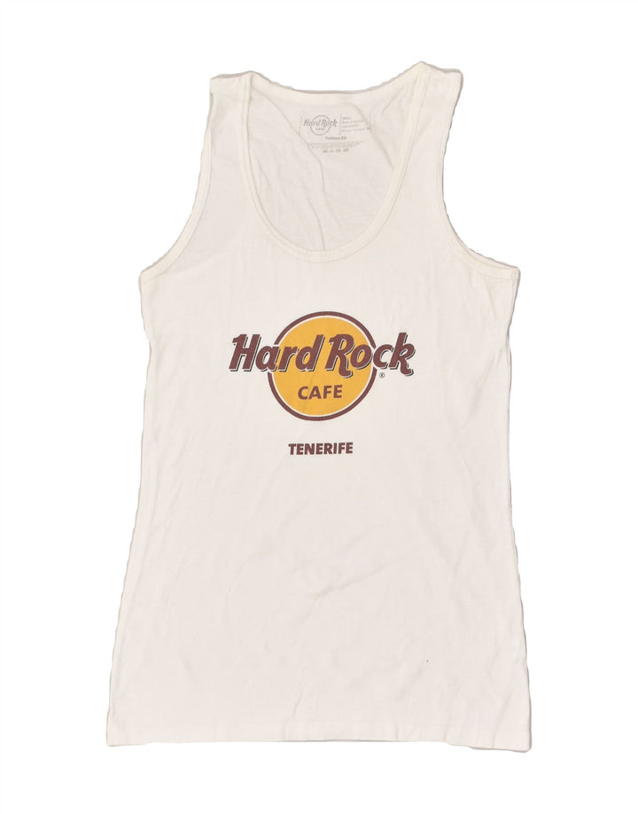 HARD ROCK CAFE Boys Tenerife Graphic Vest Top 6-7 Years Small White Cotton | Vintage Hard Rock Cafe | Thrift | Second-Hand Hard Rock Cafe | Used Clothing | Messina Hembry 