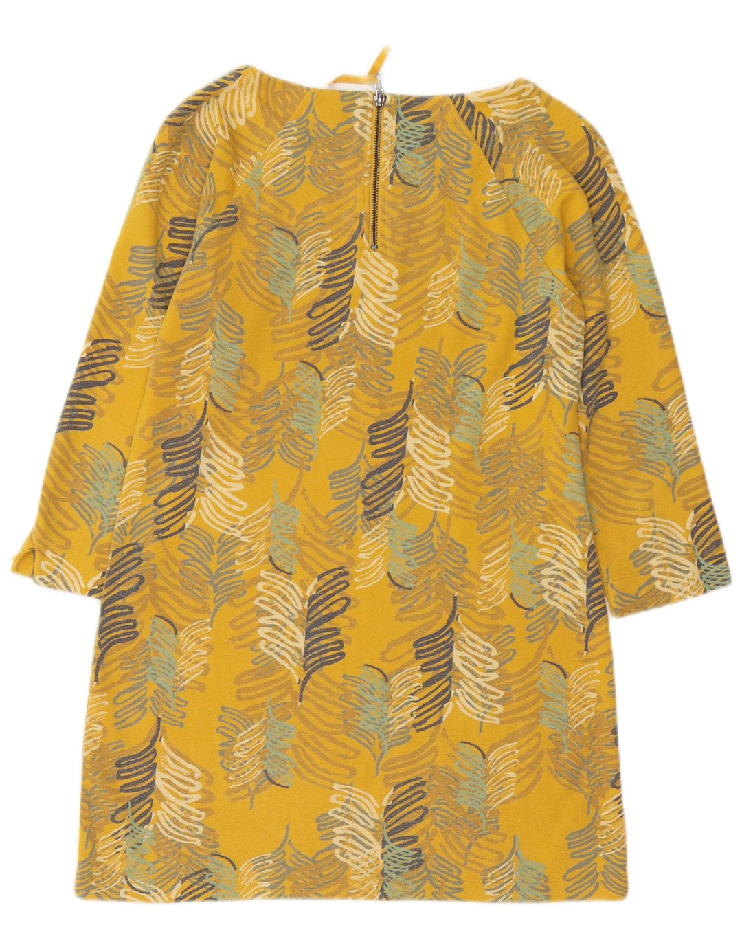 WHITE STUFF Womens 3/4 Sleeve Shift Dress UK 10 Small Yellow Floral Cotton