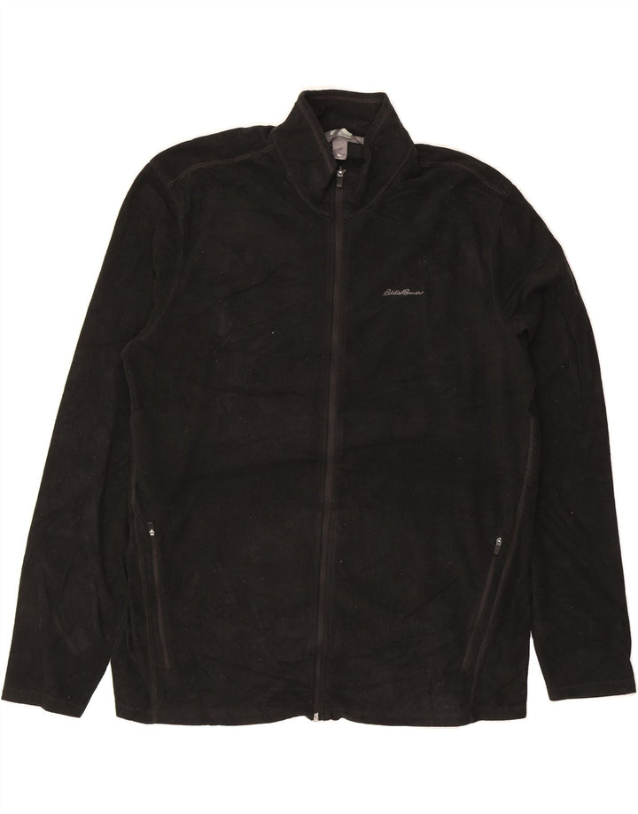 EDDIE BAUER Mens Fleece Jacket UK 42 XL Black Polyester Vintage Eddie Bauer and Second-Hand Eddie Bauer from Messina Hembry 