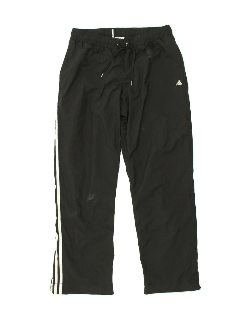 ADIDAS Womens Climalite Tracksuit Trousers UK 12 Medium   Black Polyester | Vintage Adidas | Thrift | Second-Hand Adidas | Used Clothing | Messina Hembry 