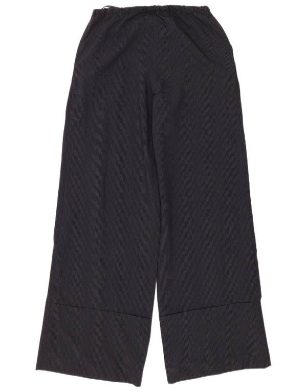 Zara Womens Wide Leg Trousers Small W26 L30 Grey Pinstripe
