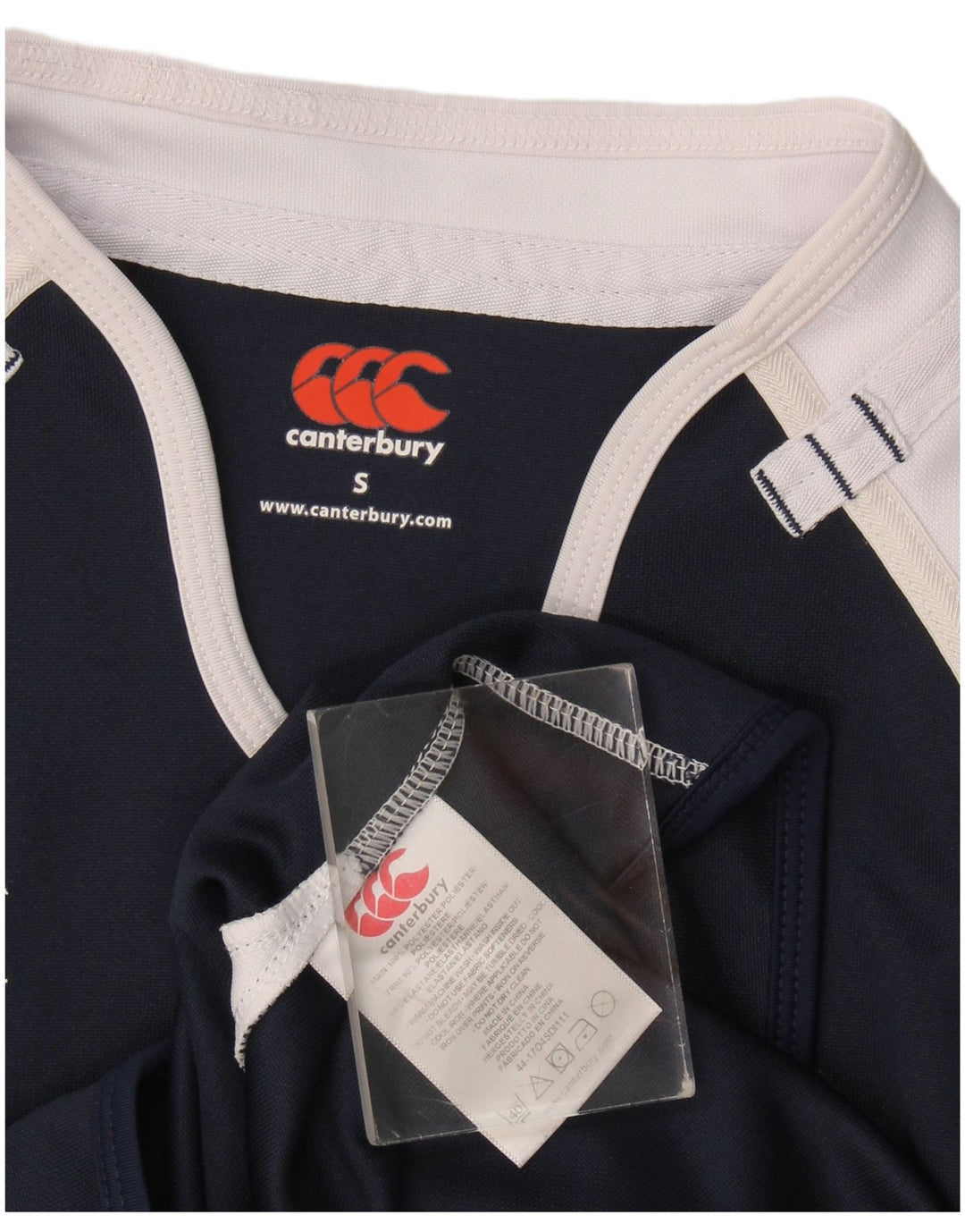 Canterbury Mens Graphic T-Shirt Top Small Navy Blue Colourblock Polyester