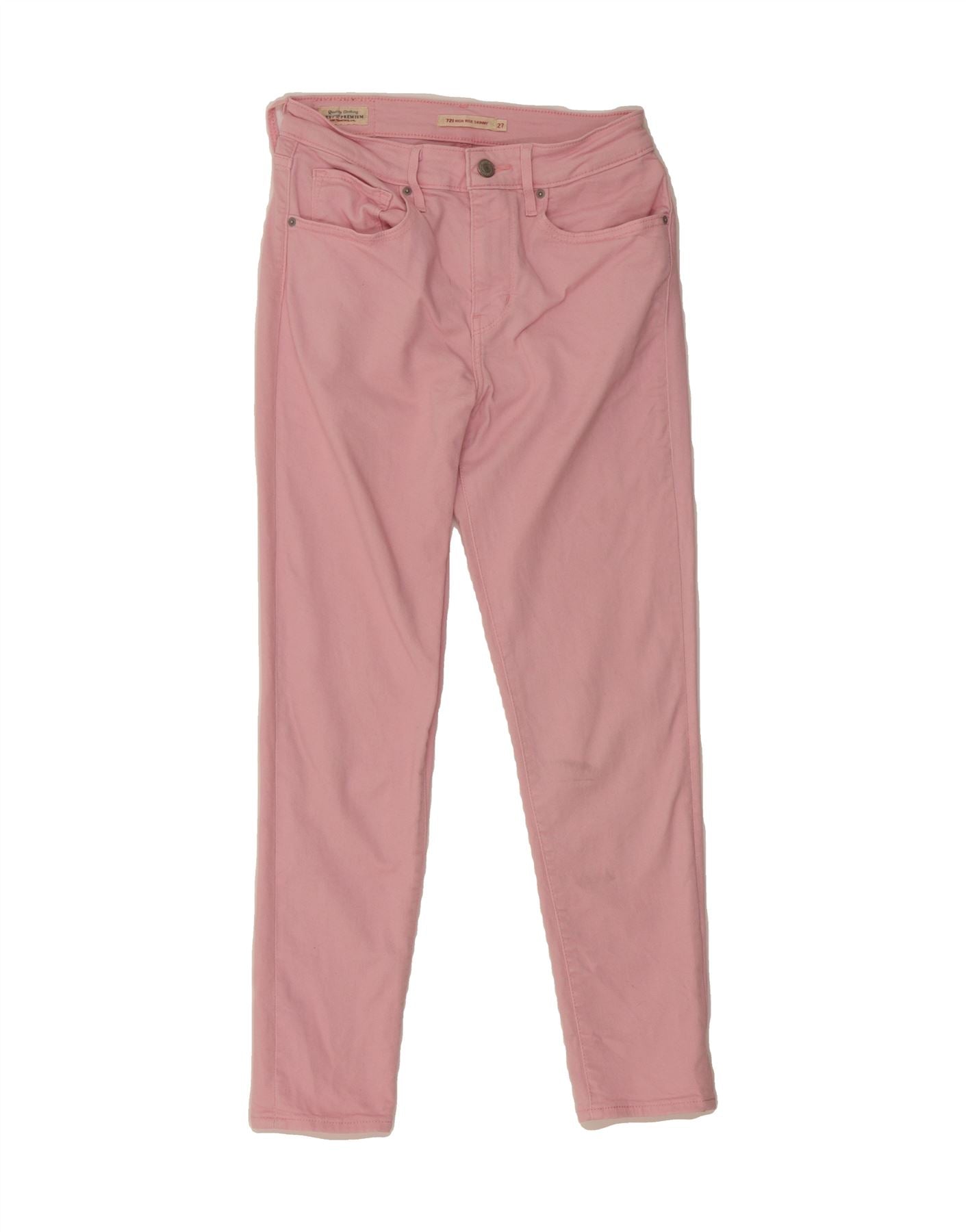 LEVI'S Womens 721 High Rise Skinny Jeans W27 L27 Pink Cotton
