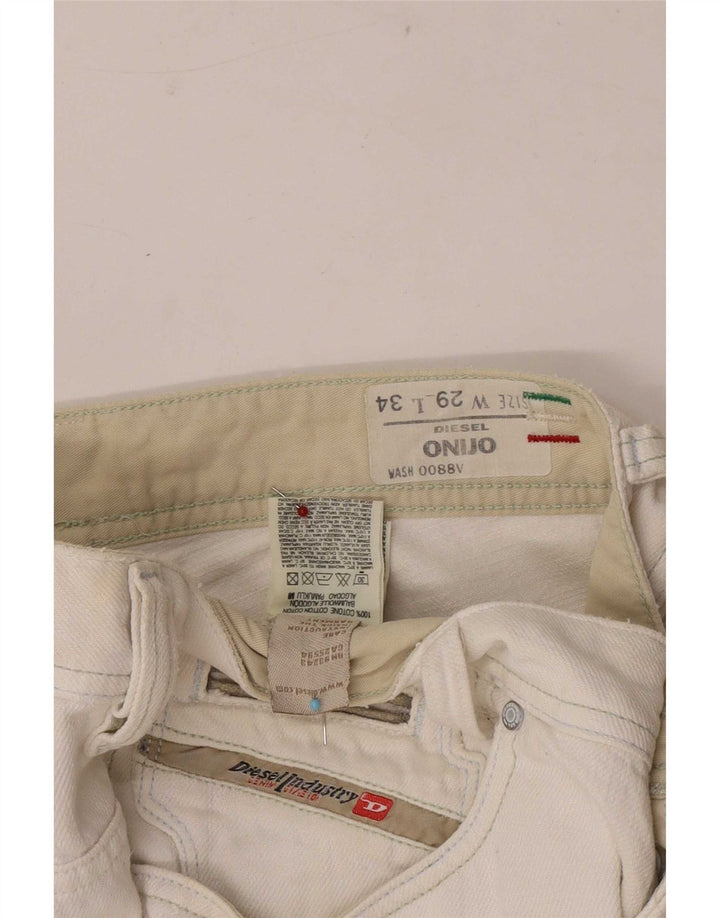 Diesel Mens Onijo Straight Jeans W29 L34 White Cotton