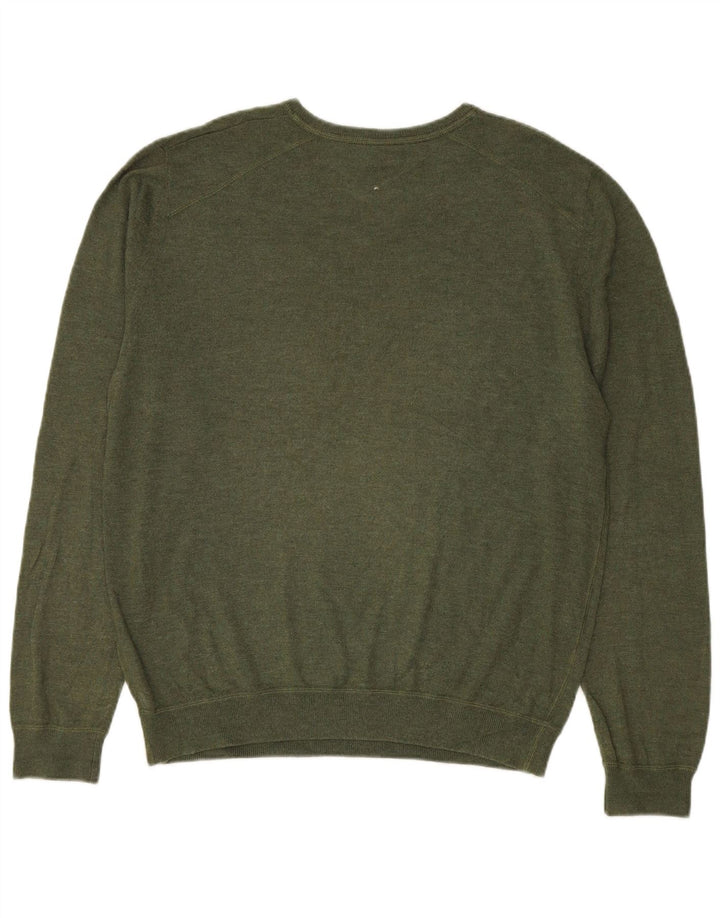 NAPAPIJRI Mens V-Neck Jumper Sweater XL Green