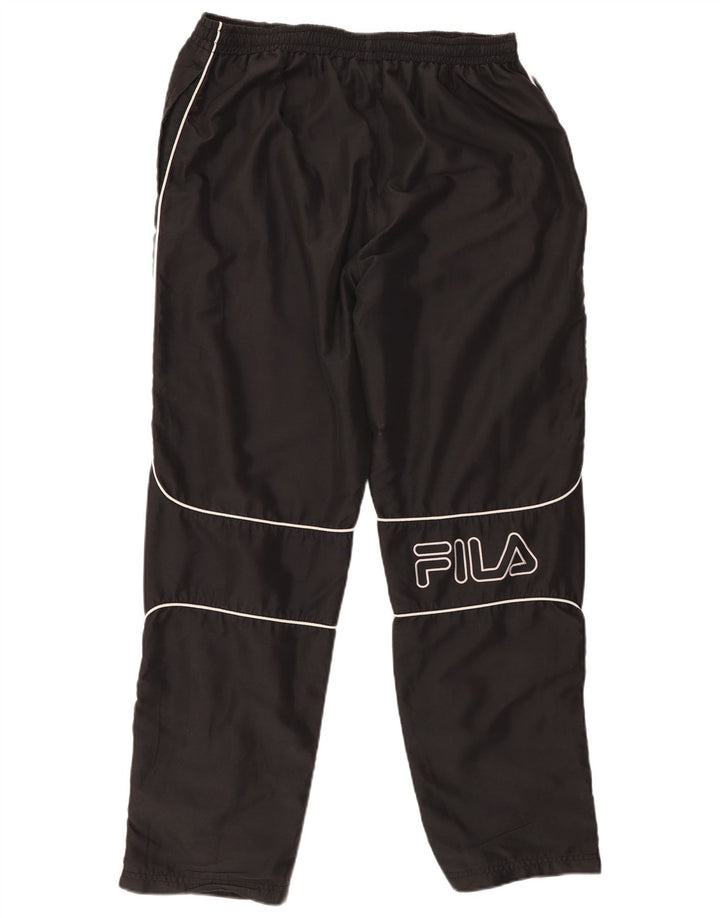 FILA Mens Graphic Tracksuit Trousers Medium Black