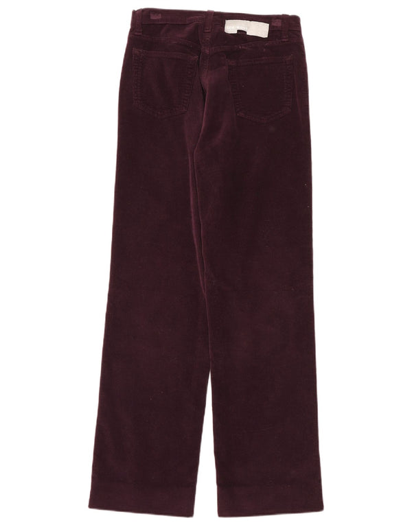 Iceberg Womens Straight Corduroy Trousers W29 L30 Burgundy Cotton