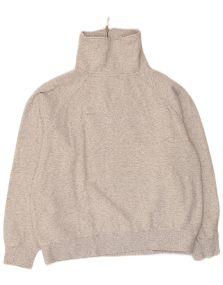 Crew Clothing Womens Crop Zip Neck Sweatshirt Jumper UK 12 Medium Grey