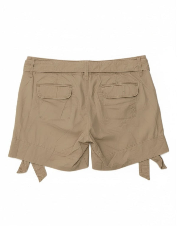 Benetton Womens Pegged Chino Shorts IT 40 Small W30 Beige Cotton