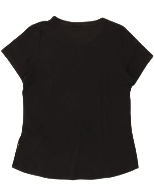 PUMA Womens Graphic T-Shirt Top UK 14 Medium  Black Cotton