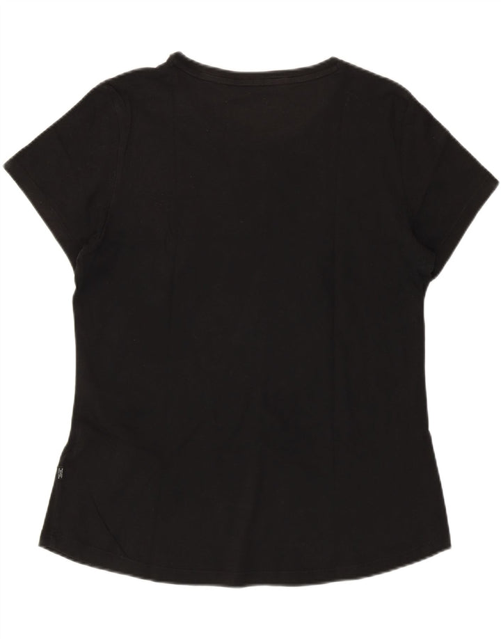 PUMA Womens Graphic T-Shirt Top UK 14 Medium  Black Cotton