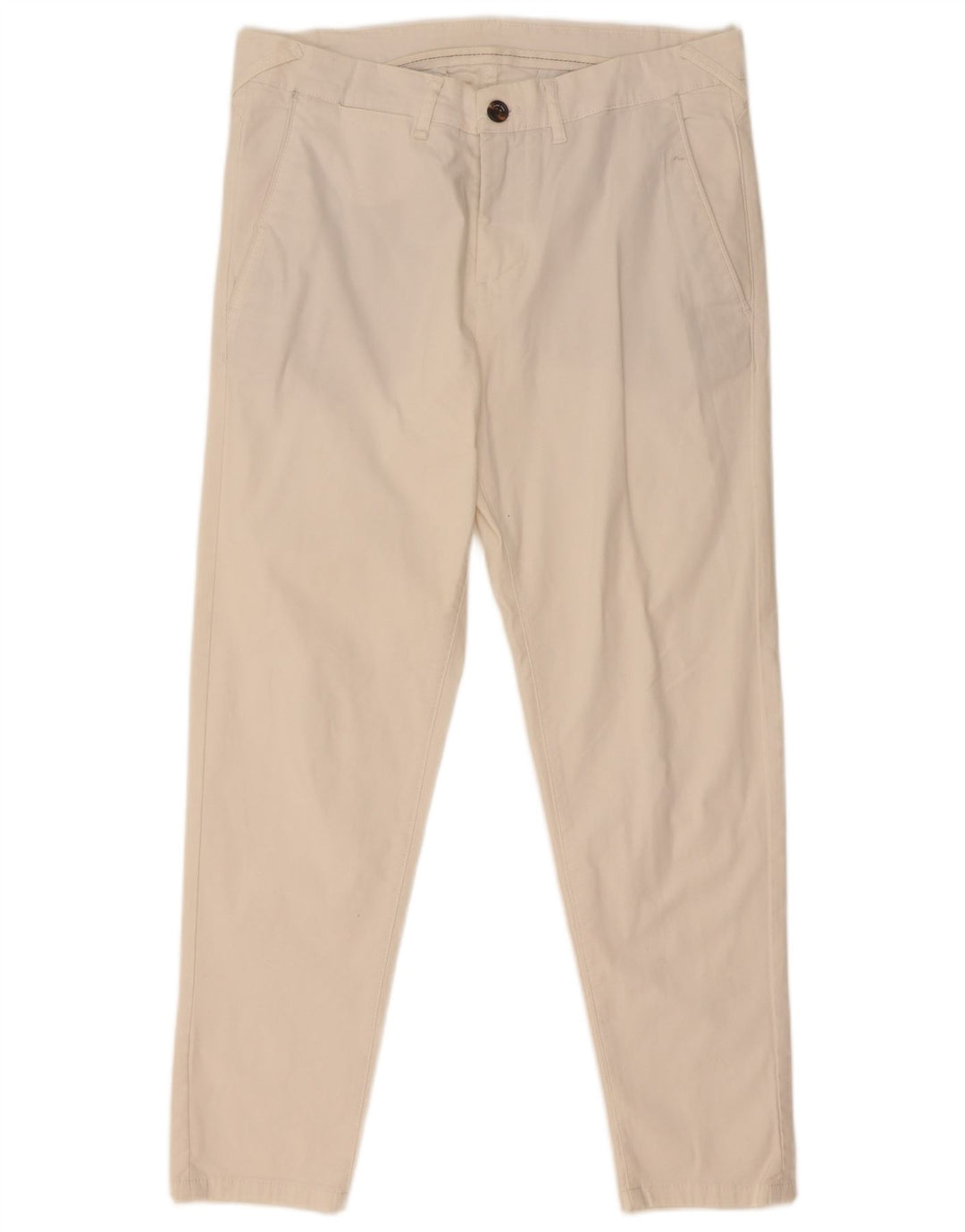 Zara Mens Slim Chino Trousers EU 38 Small W30 L26 White