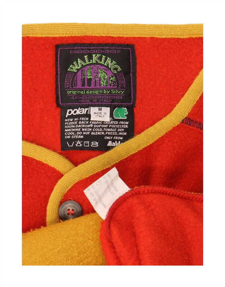 Silvy Womens Fleece Gilet UK 14 Medium Red Colourblock Polyester