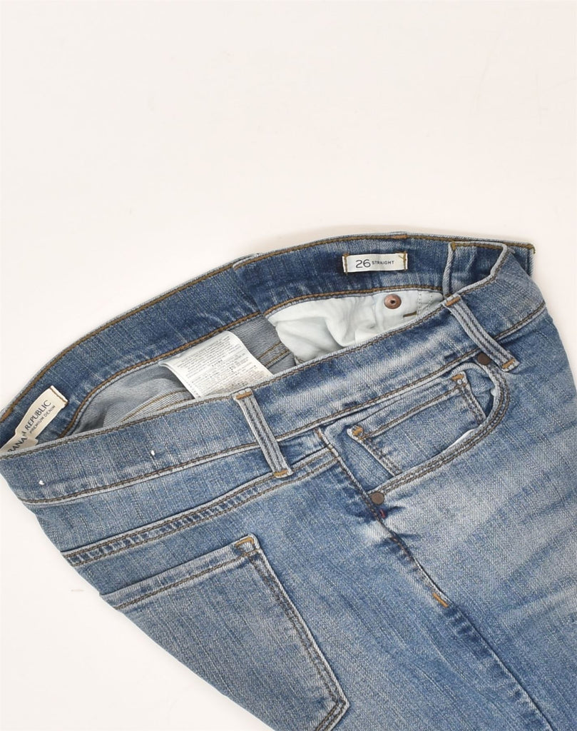 BANANA REPUBLIC Womens Distressed Straight Jeans W26 L30  Blue Cotton | Vintage Banana Republic | Thrift | Second-Hand Banana Republic | Used Clothing | Messina Hembry 