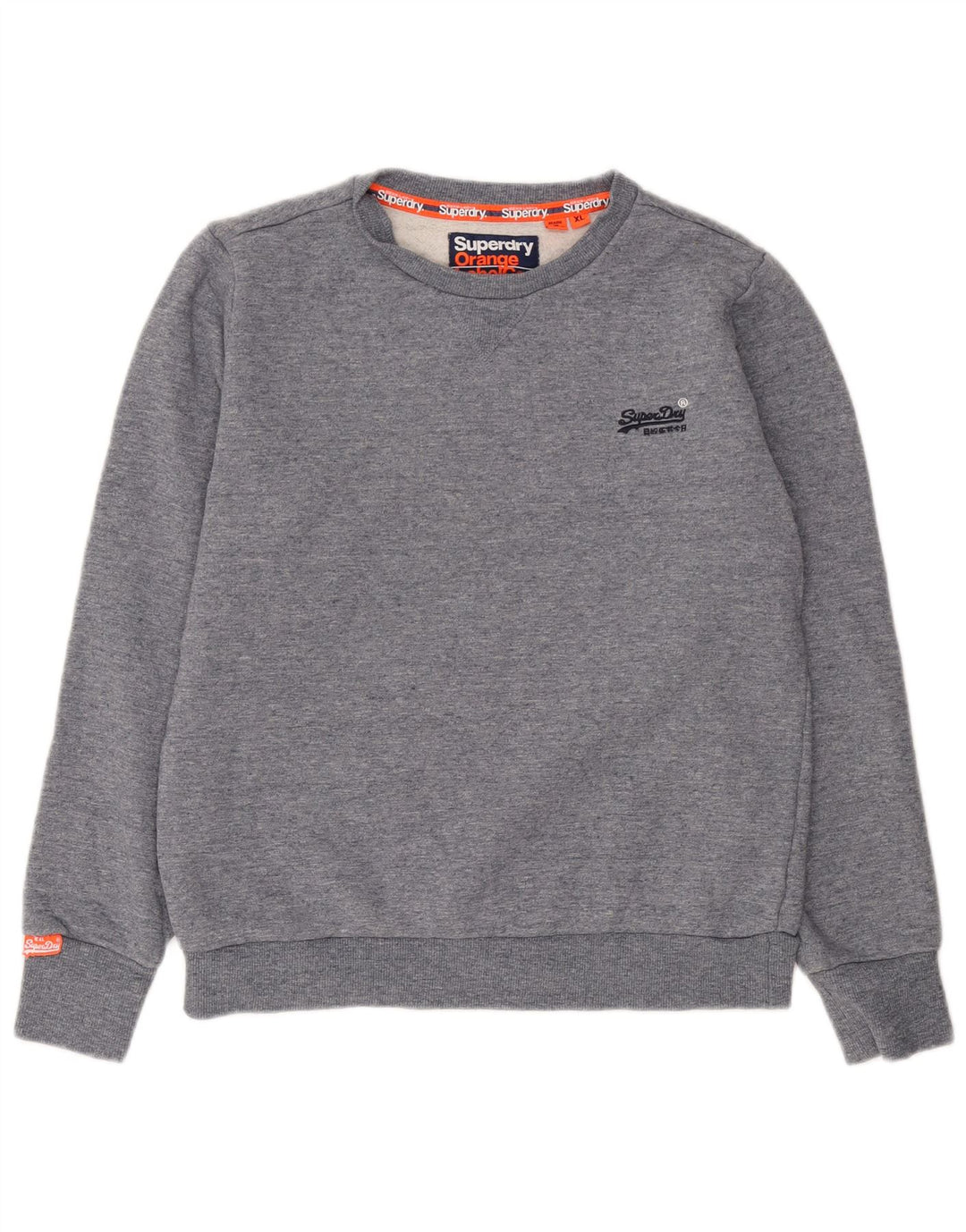 Superdry Mens Sweatshirt Jumper XL Blue Flecked Cotton