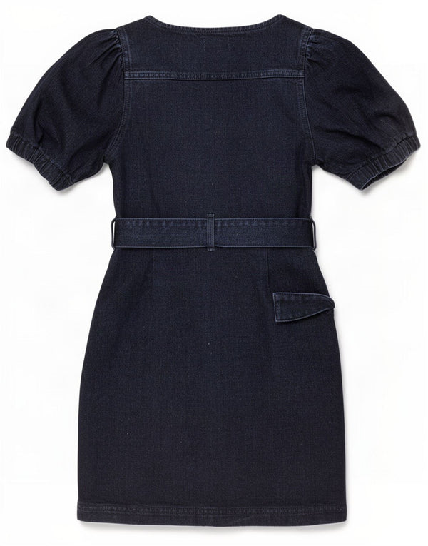 Topshop Womens Denim Dress UK 8 Small Black Cotton