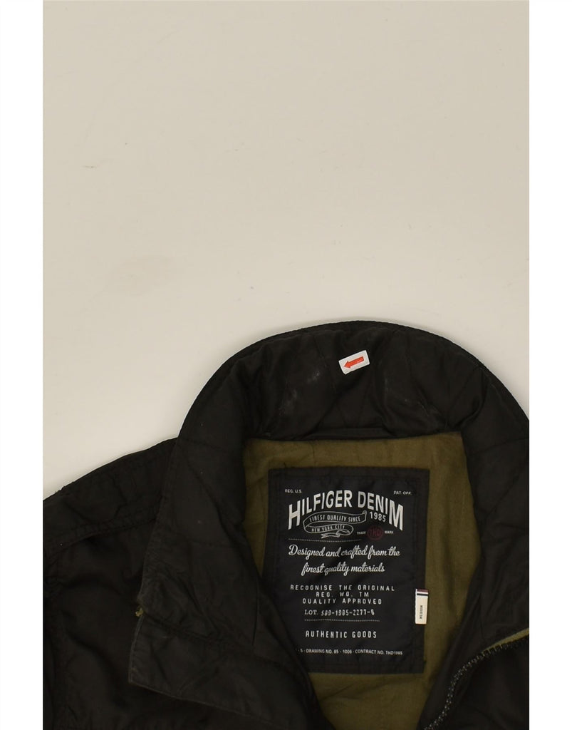 TOMMY HILFIGER Mens Utility Jacket UK 38 Medium Black Nylon | Vintage Tommy Hilfiger | Thrift | Second-Hand Tommy Hilfiger | Used Clothing | Messina Hembry 