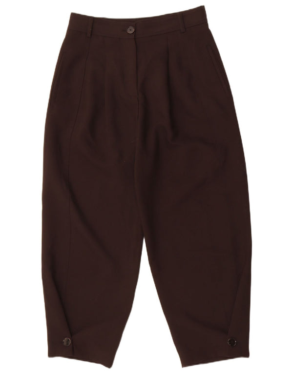 Zara Womens Balloon High Waist Cropped Trousers Small W26 L26 Black