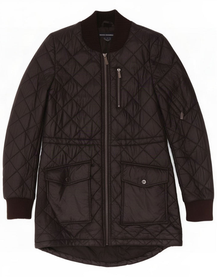 French Connection Womens Quilted Jacket UK 14 Medium Black Polyester