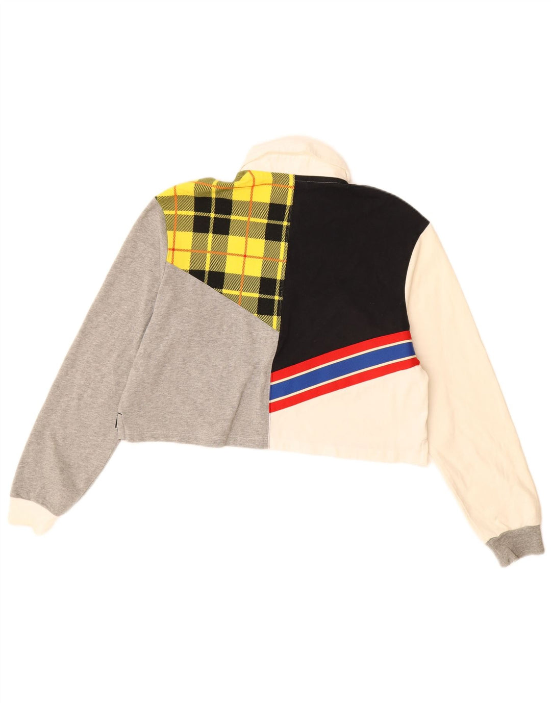 NIKE Womens Oversized Crop Rugby Polo Shirt UK 10 Small Multicoloured