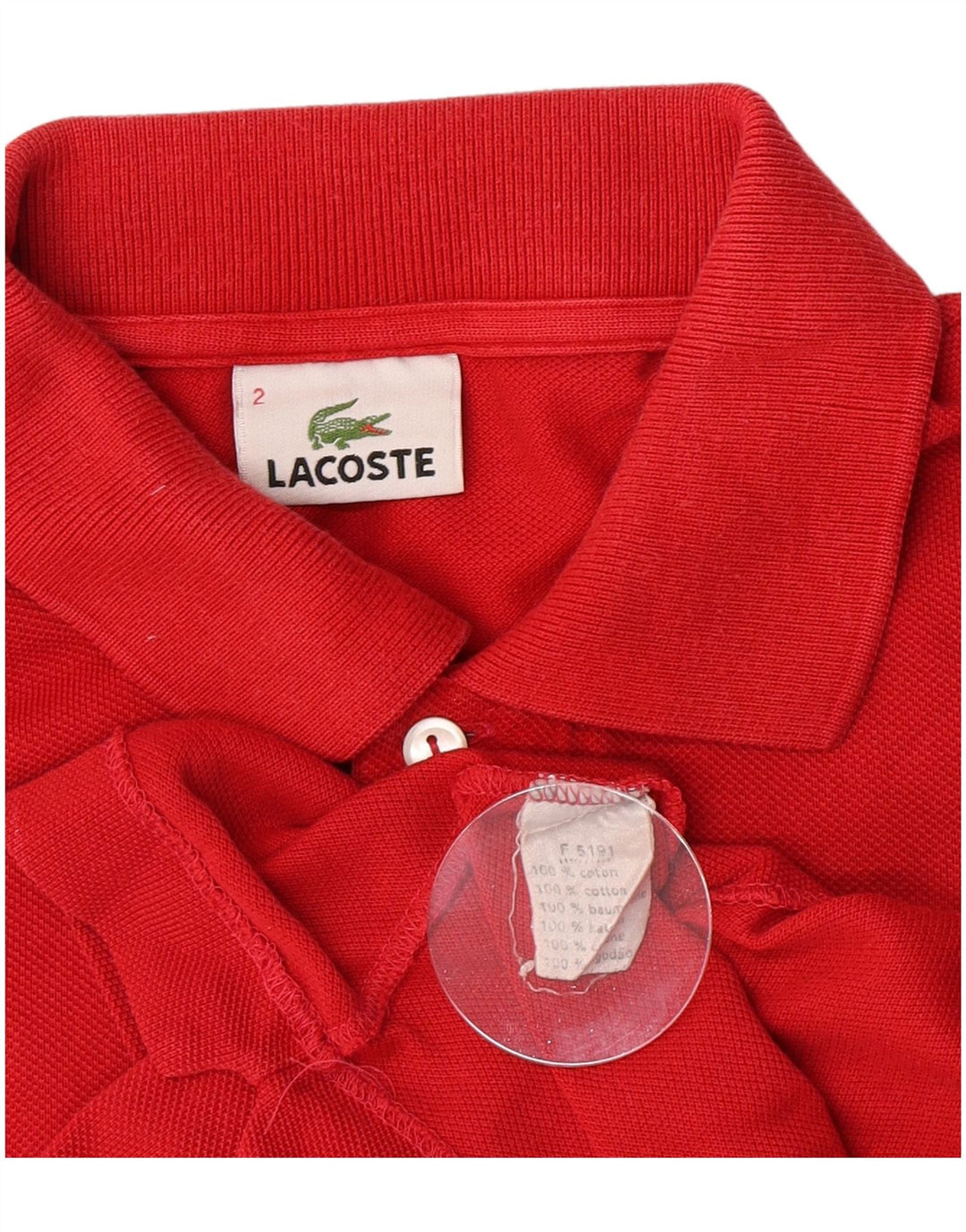 Lacoste Mens Polo Shirt Size 2 XS Red Cotton