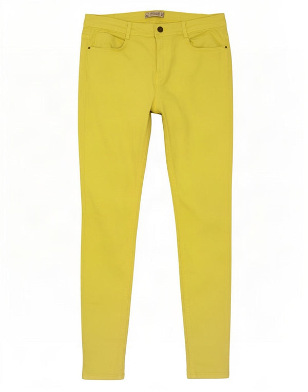 Zara Womens Trafaluc Skinny Casual Trousers EU 42 Large W32 L32 Yellow
