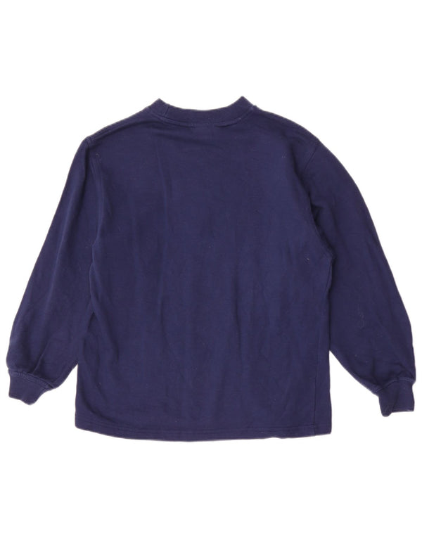 Adidas Boys Graphic Top Long Sleeve 11-12 Years Navy Blue Cotton