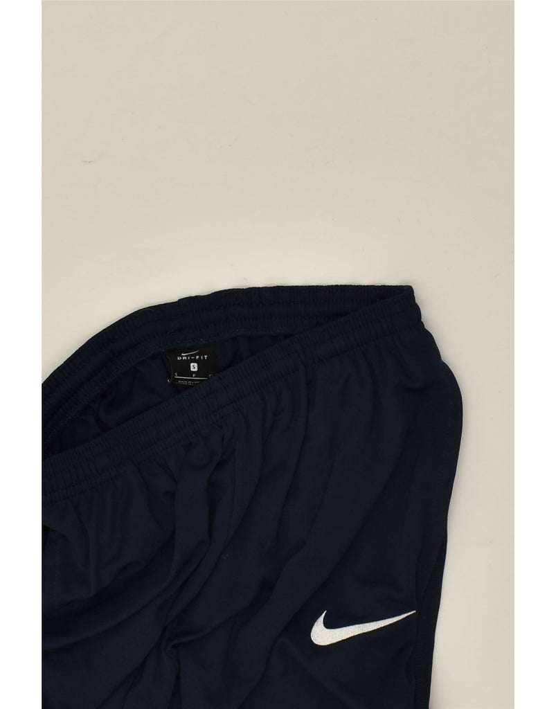 NIKE Mens Tracksuit Trousers Small Navy Blue Polyester | Vintage Nike | Thrift | Second-Hand Nike | Used Clothing | Messina Hembry 