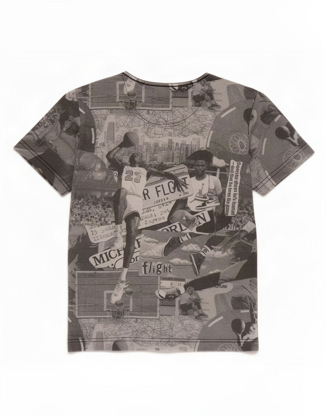 Jordan Boys Graphic T-Shirt Top 10-11 Years Medium Grey Patchwork Cotton